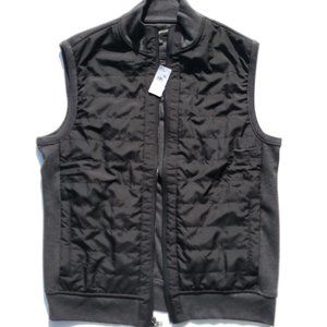 Banana Republic Quilted Black Multi-Textured Vest